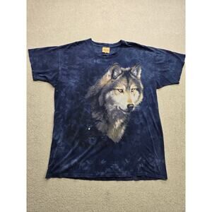 Vintage The Mountain Lone Wolf AOP Nature Tie Dye Graphic T Shirt Men's Size XXL